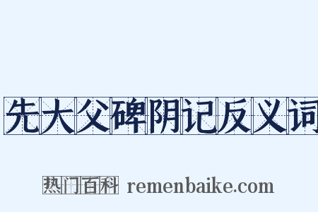 先大父碑阴记反义词是什么意思的图片